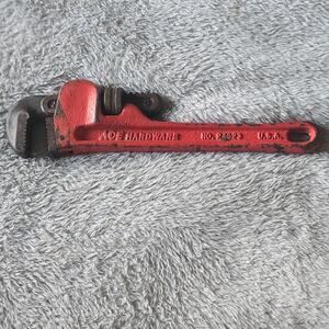 Vintage Ace Hardware Pipe Wrench 10" USA No. 64823 Red